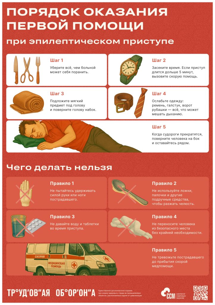 Первая помощи при эпилептическом приступе
